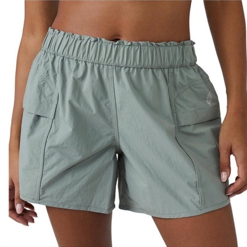 NWT FP Movement by Free People In The Wild Grey/Olive Mid Rise Pull On Shorts!